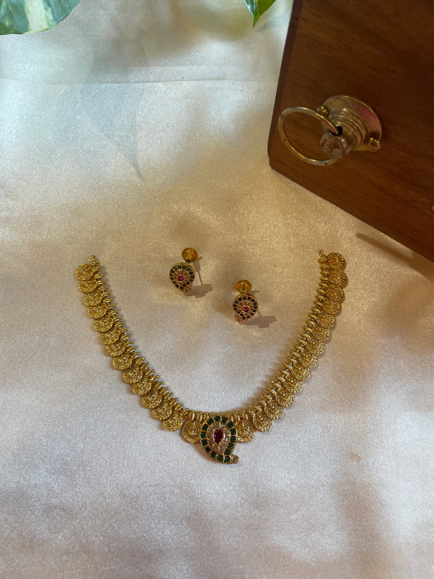 Lakshmi Kasumala Necklace with Mango Design AD Pendant & Earrings