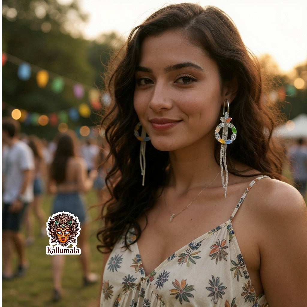 Cz Stones Anti-Tarnish Rhodium Plated Earrings