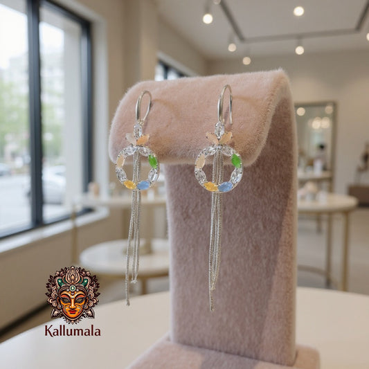 Cz Stones Anti-Tarnish Rhodium Plated Earrings